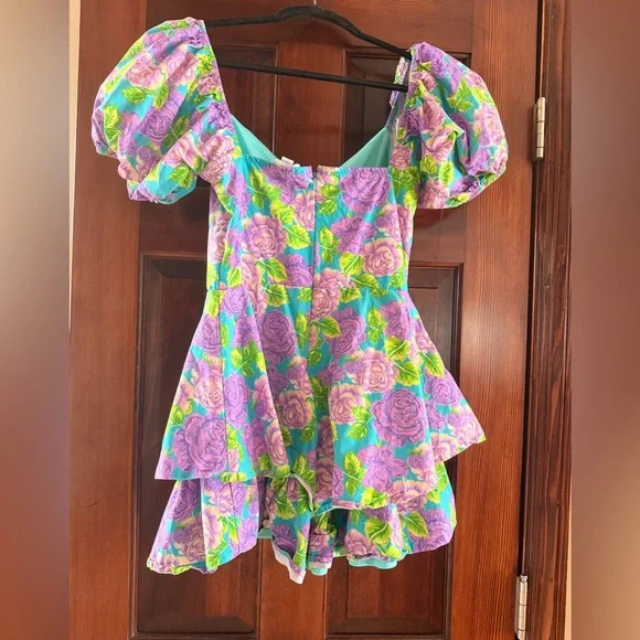 Vibrant Floral Preppy Dress - Picture 2 of 4